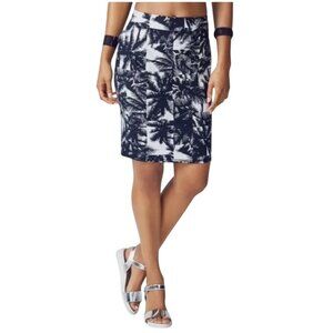 Fabletics Cora Stretch Pencil Skirt Hawaiian Tropical Black & White Midi Small